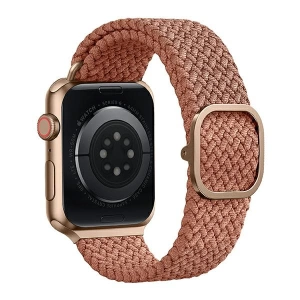 Pasek UNIQ Aspen Apple Watch 4/5/6/7/SE/8/9/Ultra 44/45/49mm Braided różowy/grapefruit pink