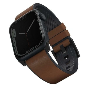 Pasek UNIQ Straden Apple Watch 4/5/6/7/SE/8/9/Ultra 44/45/49mm Leather Hybrid Strap brązowy/brown