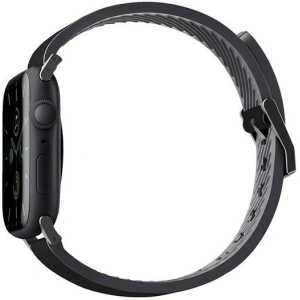 Pasek UNIQ Straden Apple Watch 4/5/6/7/SE/8/9/Ultra 44/45/49mm Leather Hybrid Strap czarny/black