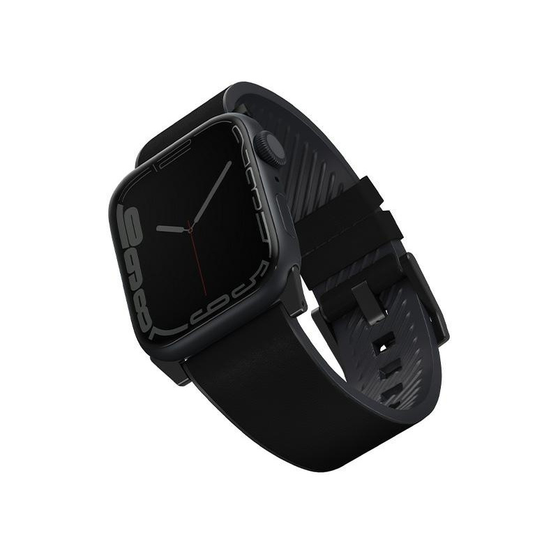 Hurtownia Uniq - 8886463679609 - UNIQ588BLK - Pasek UNIQ Straden Apple Watch 4/5/6/7/SE/8/9/Ultra 44/45/49mm Leather Hybrid Strap czarny/black - B2B homescreen