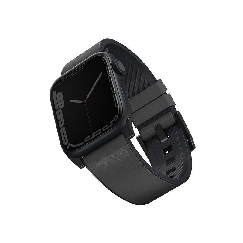 UNIQ Straden Strap Apple Watch 4/5/6/7/SE 44/45mm Leather Hybrid Strap gray