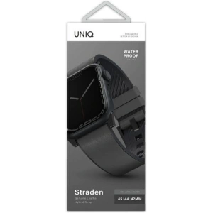 Pasek UNIQ Straden Apple Watch 4/5/6/7/SE/8/9/Ultra 44/45/49mm Leather Hybrid Strap grey/szary