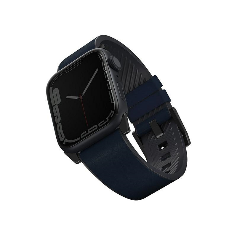 Uniq Distributor - 8886463679616 - UNIQ590BLU - UNIQ Straden Strap Apple Watch 4/5/6/7/SE 44/45mm Leather Hybrid Strap blue - B2B homescreen