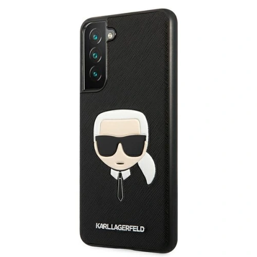 Etui Karl Lagerfeld KLHCS21FSAKHBK Samsung Galaxy S21 FE czarny/black hardcase Saffiano Ikonik Karl`s Head