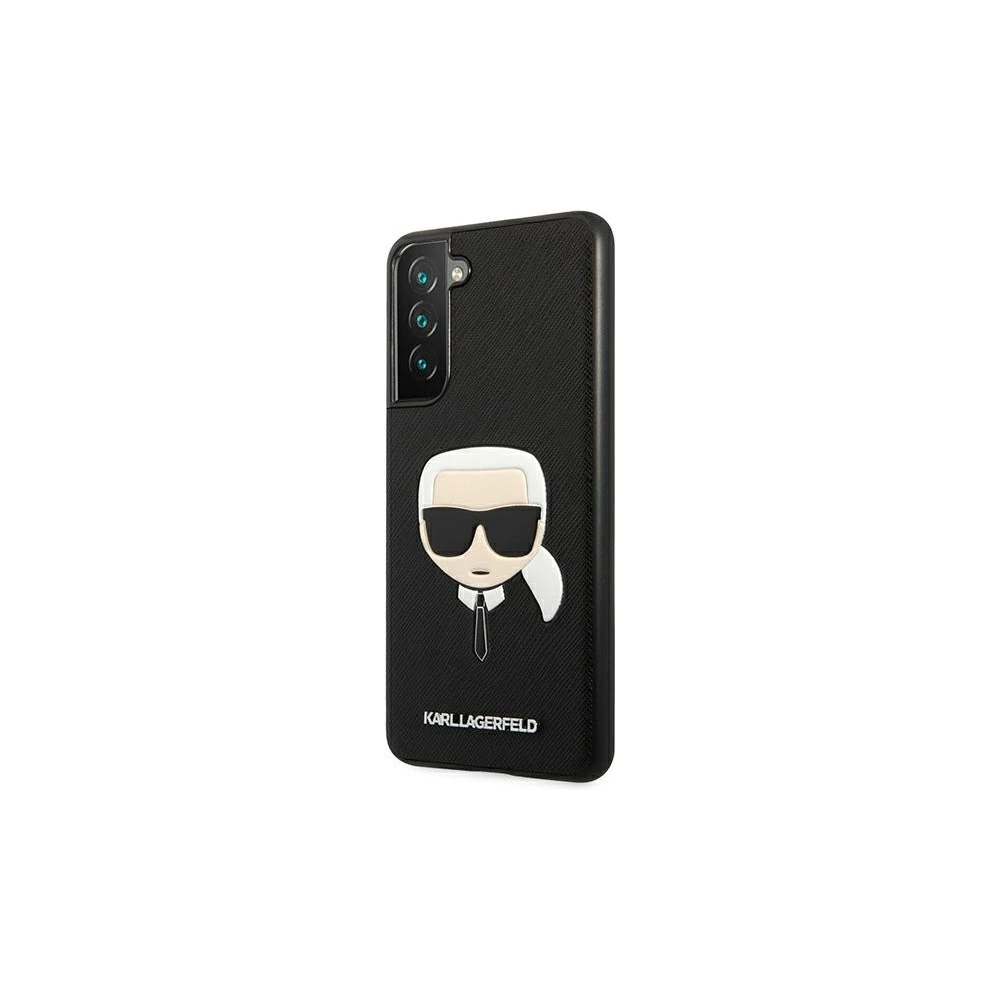 Wholesale Karl Lagerfeld KLHCS21FSAKHBK Samsung Galaxy S21 FE black hardcase Saffiano Ikonik Karl`s Head - KLD789BLK - {ean13} - Hurt
