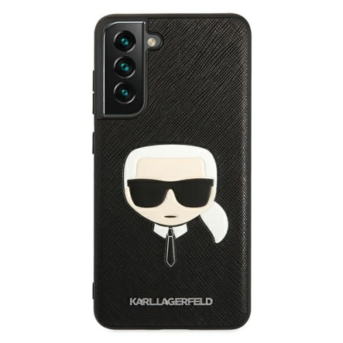 Etui Karl Lagerfeld KLHCS21FSAKHBK Samsung Galaxy S21 FE czarny/black hardcase Saffiano Ikonik Karl`s Head