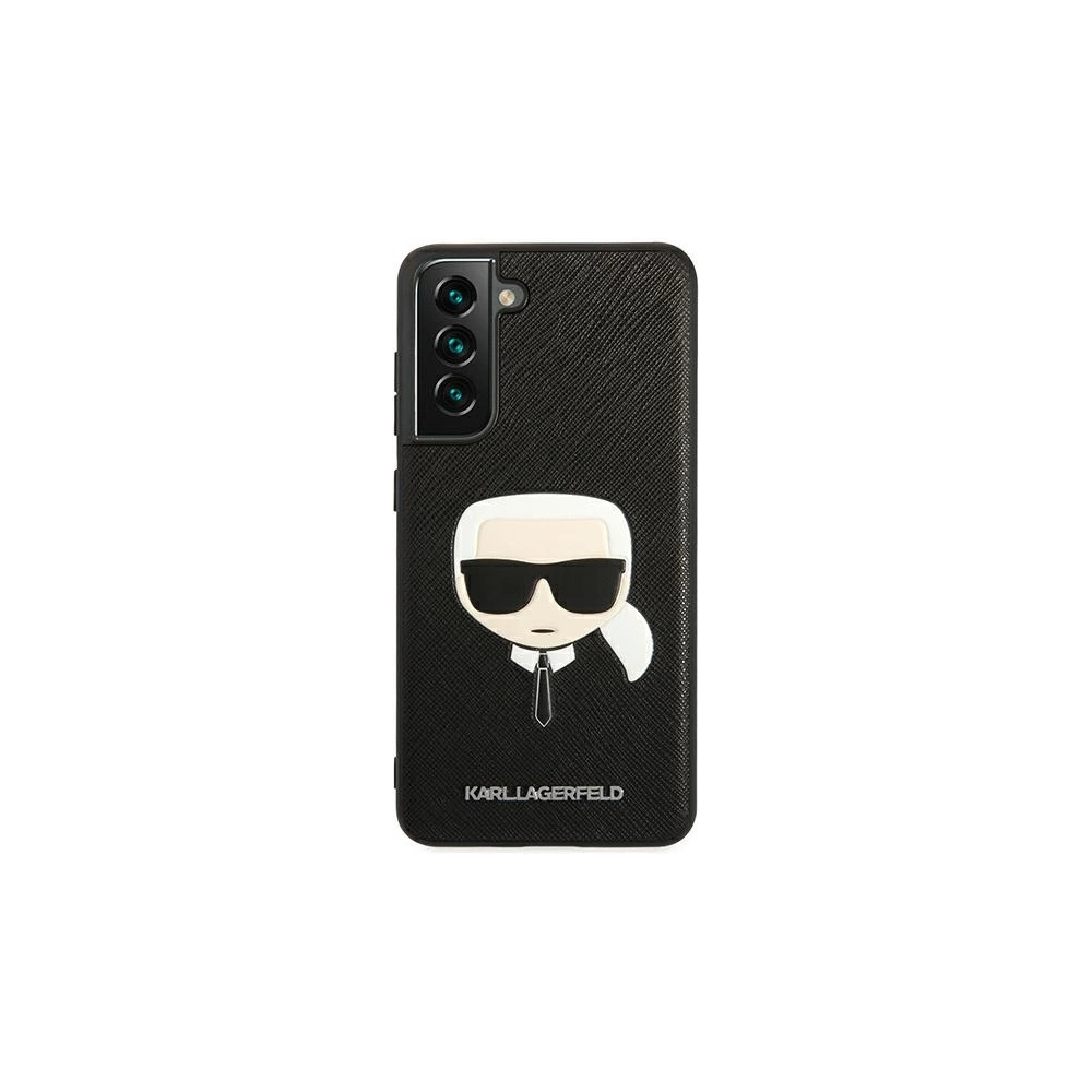 Wholesale Karl Lagerfeld KLHCS21FSAKHBK Samsung Galaxy S21 FE black hardcase Saffiano Ikonik Karl`s Head - KLD789BLK - {ean13} - Hurt