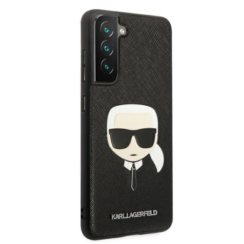Etui Karl Lagerfeld KLHCS21FSAKHBK Samsung Galaxy S21 FE czarny/black hardcase Saffiano Ikonik Karl`s Head