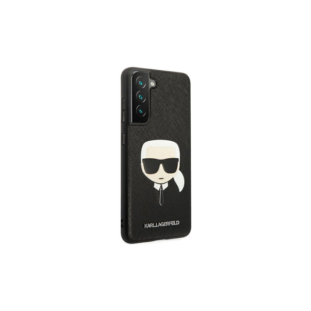 Wholesale Karl Lagerfeld KLHCS21FSAKHBK Samsung Galaxy S21 FE black hardcase Saffiano Ikonik Karl`s Head - KLD789BLK - {ean13} - Hurt