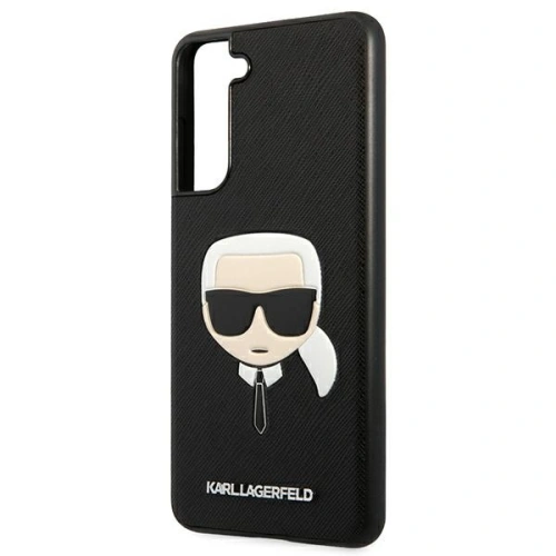 Etui Karl Lagerfeld KLHCS21FSAKHBK Samsung Galaxy S21 FE czarny/black hardcase Saffiano Ikonik Karl`s Head