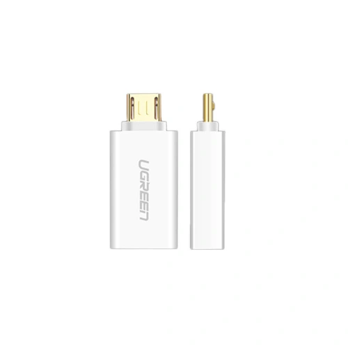 Adapter USB do micro USB UGREEN US195, OTG (biały)