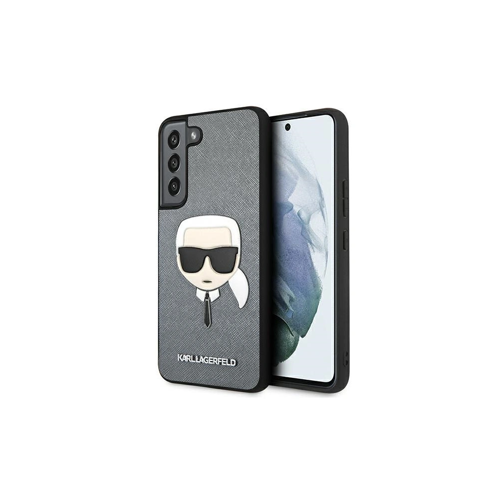 Hurtownia GSM - Etui Karl Lagerfeld KLHCS22MSAKHSL Samsung Galaxy S22+ Plus stříbrný/silver hardcase Saffiano Ikonik Karl's Head - KLD792SLV - {ean13} - Hurt
