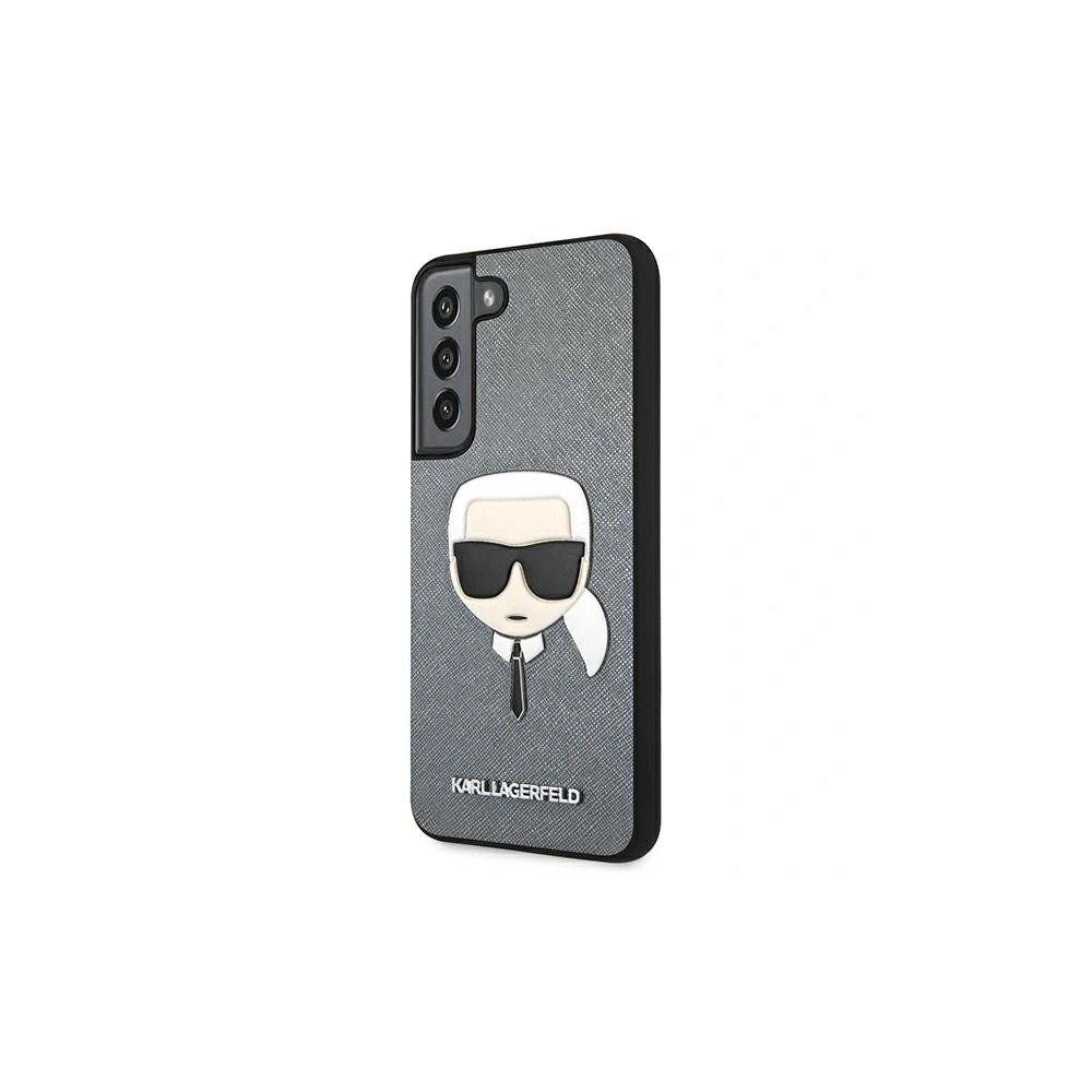 Hurtownia GSM - Etui Karl Lagerfeld KLHCS22MSAKHSL Samsung Galaxy S22+ Plus stříbrný/silver hardcase Saffiano Ikonik Karl's Head - KLD792SLV - {ean13} - Hurt