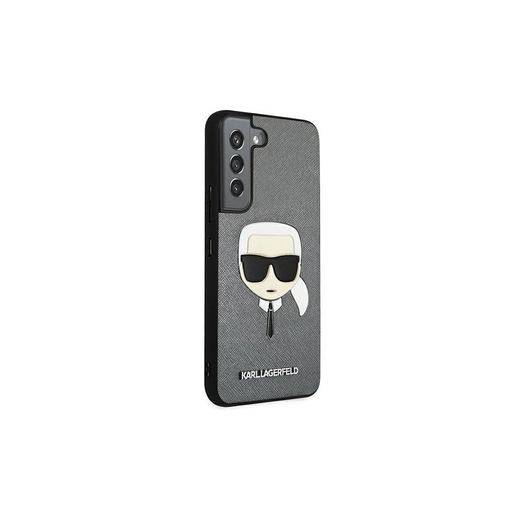 Hurtownia GSM - Etui Karl Lagerfeld KLHCS22MSAKHSL Samsung Galaxy S22+ Plus stříbrný/silver hardcase Saffiano Ikonik Karl's Head - KLD792SLV - {ean13} - Hurt