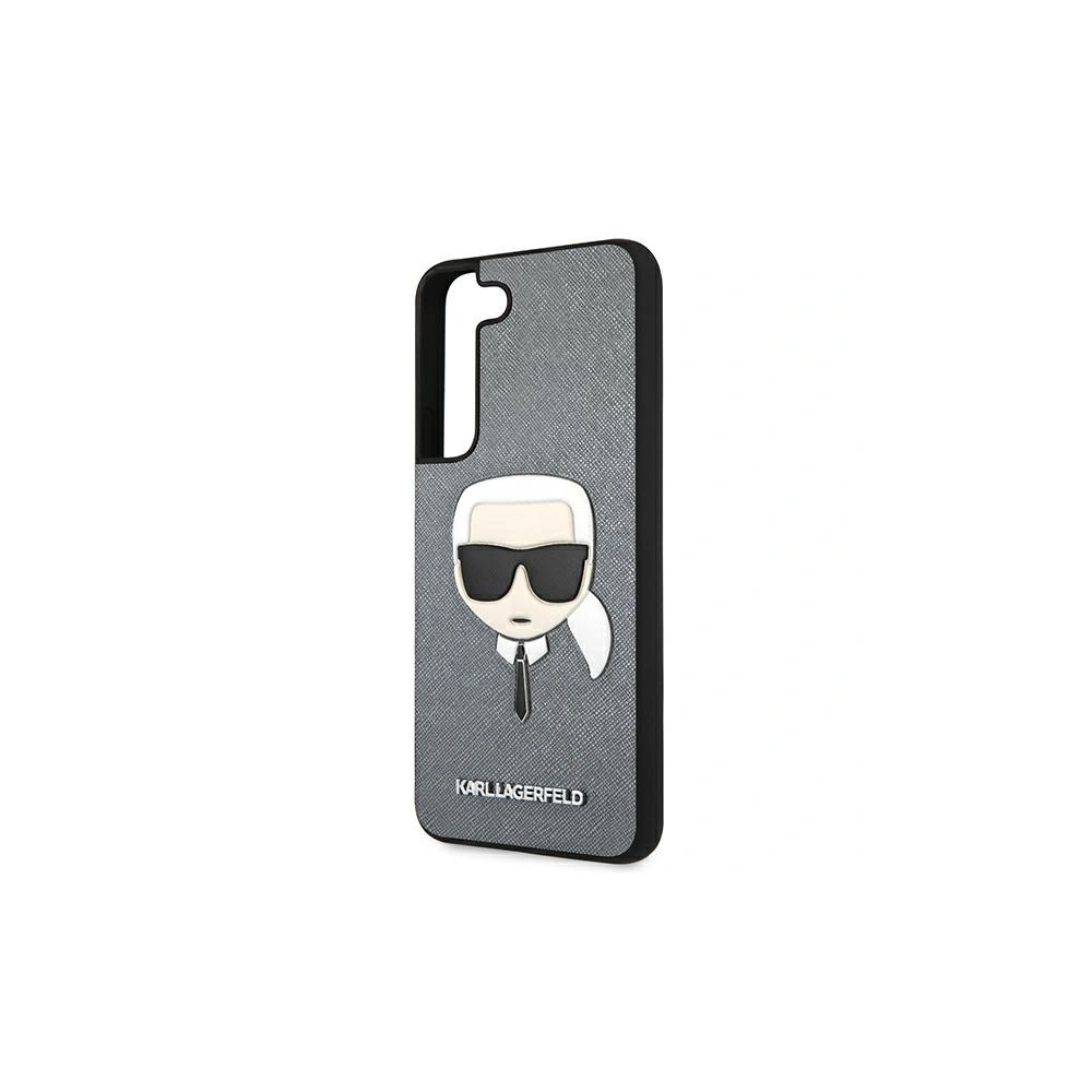 Hurtownia GSM - Etui Karl Lagerfeld KLHCS22MSAKHSL Samsung Galaxy S22+ Plus stříbrný/silver hardcase Saffiano Ikonik Karl's Head - KLD792SLV - {ean13} - Hurt