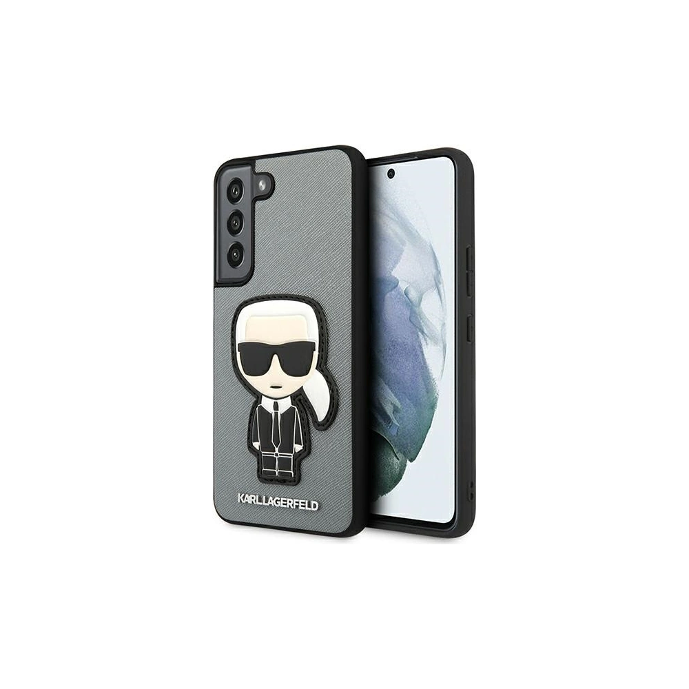 Hurtownia GSM - Etui Karl Lagerfeld KLHCS22SOKPG Samsung Galaxy S22 srebrny/silver hardcase Saffiano Ikonik Karl`s Patch - KLD793SLV - {ean13} - Hurt