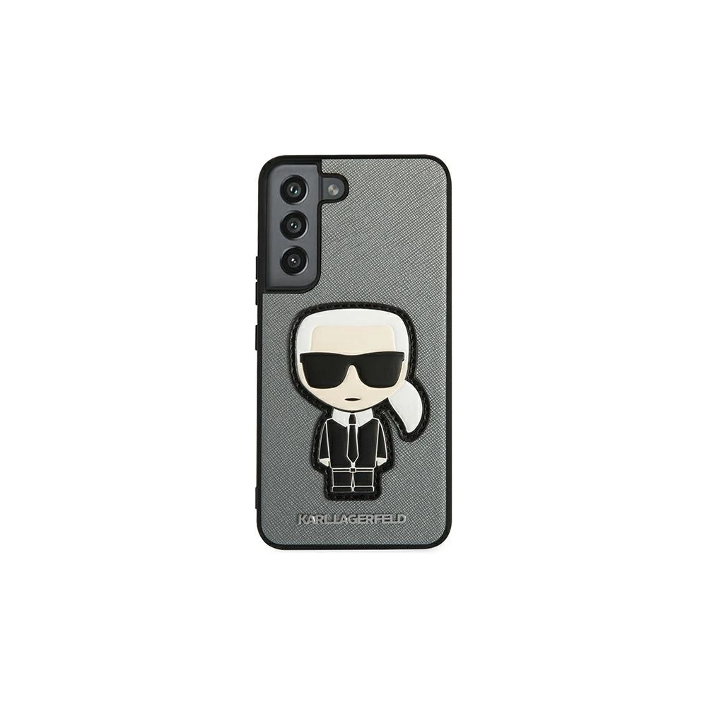 Hurtownia GSM - Etui Karl Lagerfeld KLHCS22SOKPG Samsung Galaxy S22 srebrny/silver hardcase Saffiano Ikonik Karl`s Patch - KLD793SLV - {ean13} - Hurt
