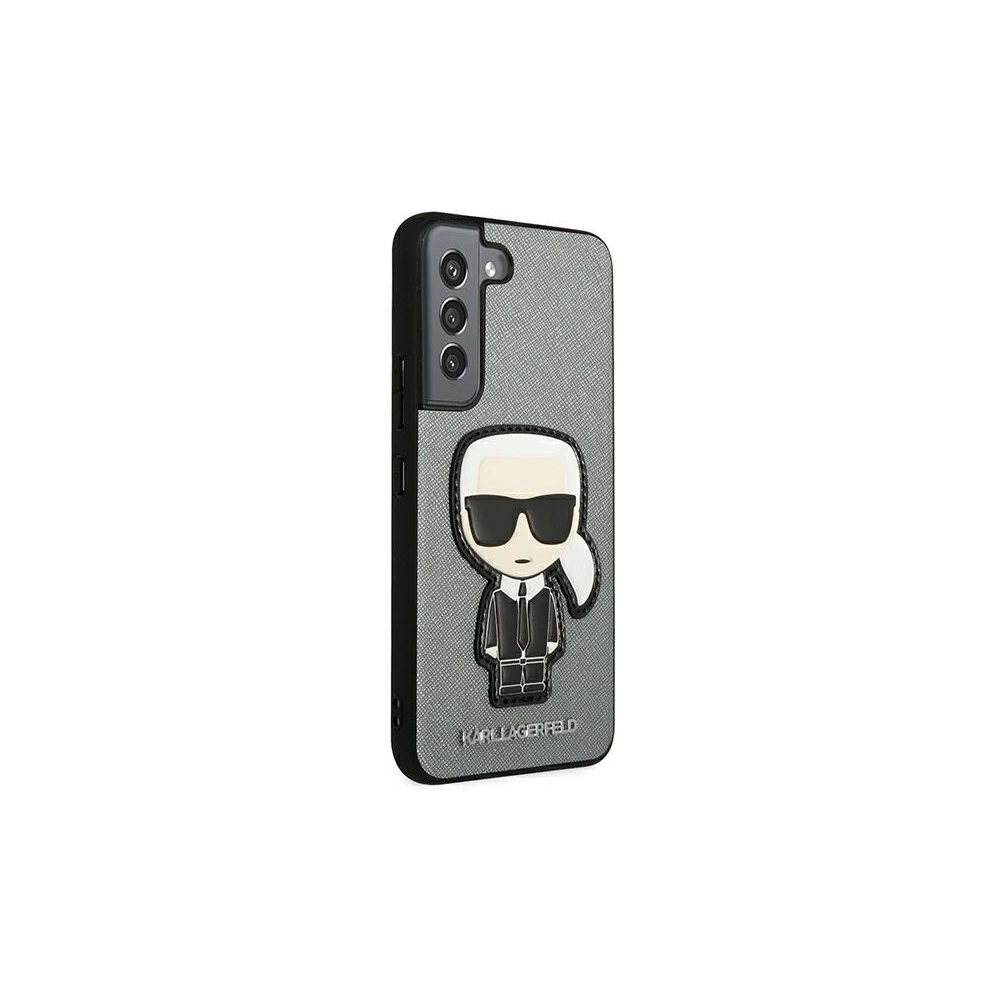 Hurtownia GSM - Etui Karl Lagerfeld KLHCS22SOKPG Samsung Galaxy S22 srebrny/silver hardcase Saffiano Ikonik Karl`s Patch - KLD793SLV - {ean13} - Hurt