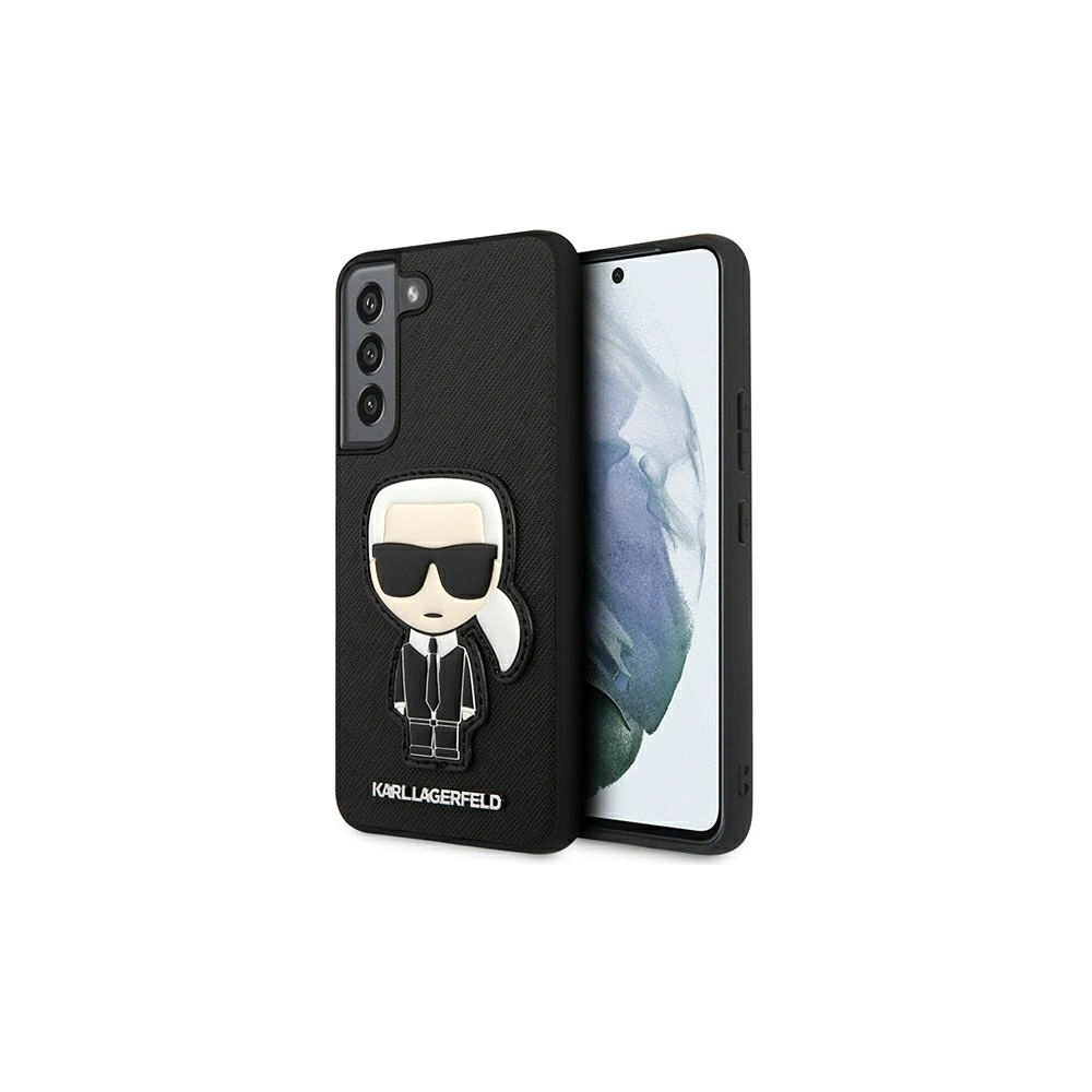 Wholesale Karl Lagerfeld KLHCS22SOKPK Samsung Galaxy S22 black hardcase Saffiano Ikonik Karl`s Patch - KLD794BLK - {ean13} - Hurt