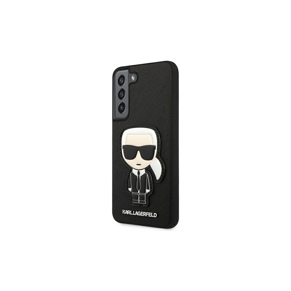 Wholesale Karl Lagerfeld KLHCS22SOKPK Samsung Galaxy S22 black hardcase Saffiano Ikonik Karl`s Patch - KLD794BLK - {ean13} - Hurt