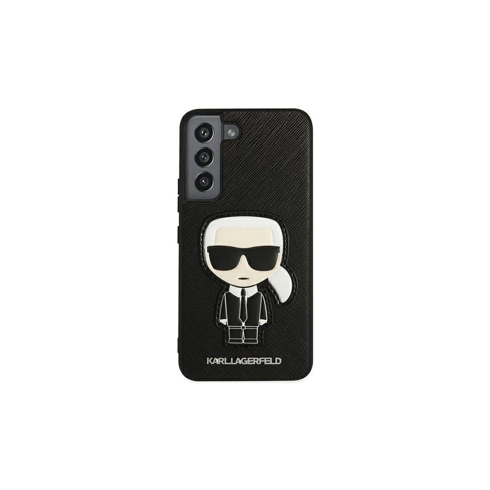 Wholesale Karl Lagerfeld KLHCS22SOKPK Samsung Galaxy S22 black hardcase Saffiano Ikonik Karl`s Patch - KLD794BLK - {ean13} - Hurt