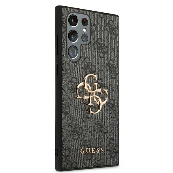 Kryt Guess GUHCS22L4GMGGR Samsung Galaxy S22 Ultra grey hardcase 4G Big Metal Logo