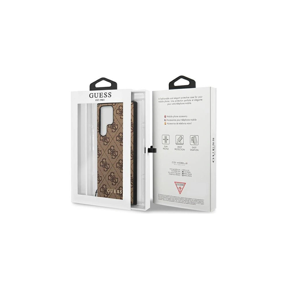 Hurtownia GSM - Etui Guess GUHCS22LGF4GBR Samsung Galaxy S22 Ultra brązowy/brown hard case 4G Charms Collection - GUE1555BR - {ean13} - Hurt