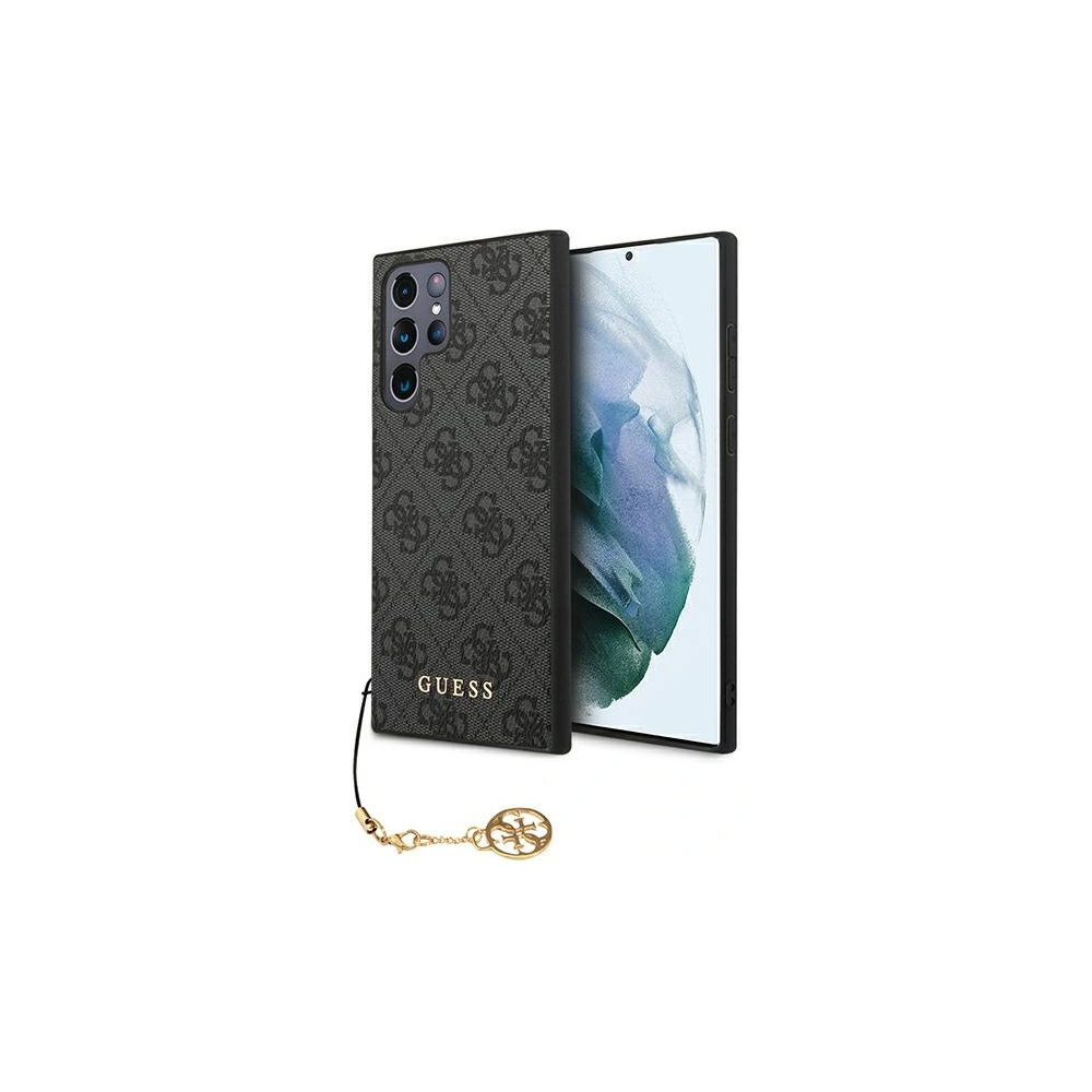 Wholesale Guess GUHCS22LGF4GGR Samsung Galaxy S22 Ultra grey hardcase 4G Charms Collection - GUE1556GRY - {ean13} - Hurt