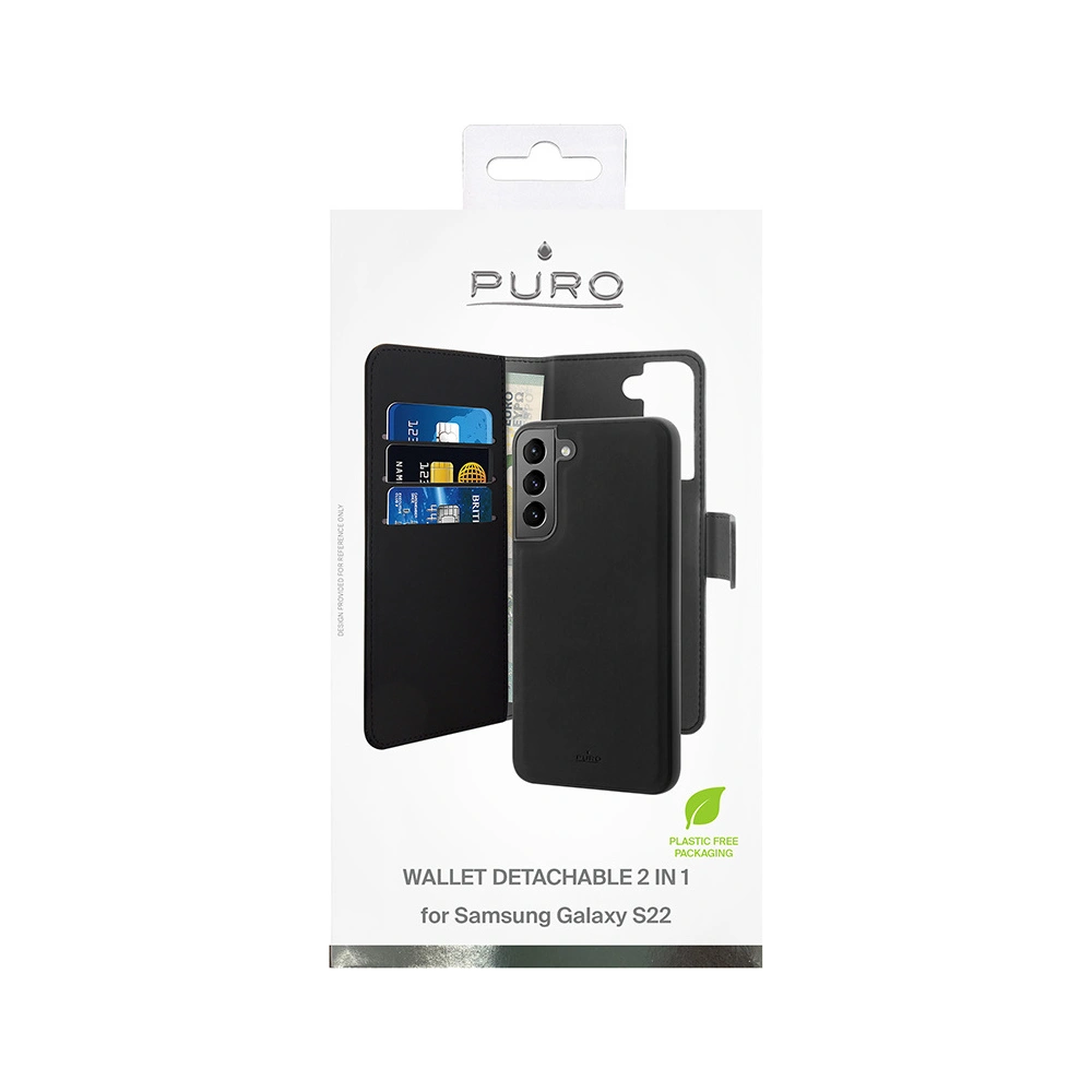 Hurtownia GSM - Etui PURO Wallet Detachable 2w1 Samsung Galaxy S22 (černý) - PUR536BLK - {ean13} - Hurt