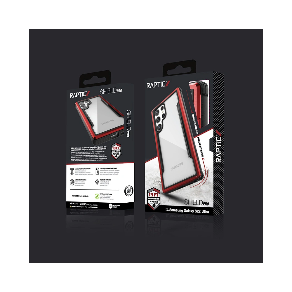 Hurtownia GSM - Etui X-Doria Raptic Shield Pro Samsung Galaxy S22 Ultra (Antibakteriální) (Červená) - XDR167RED - {ean13} - Hurt