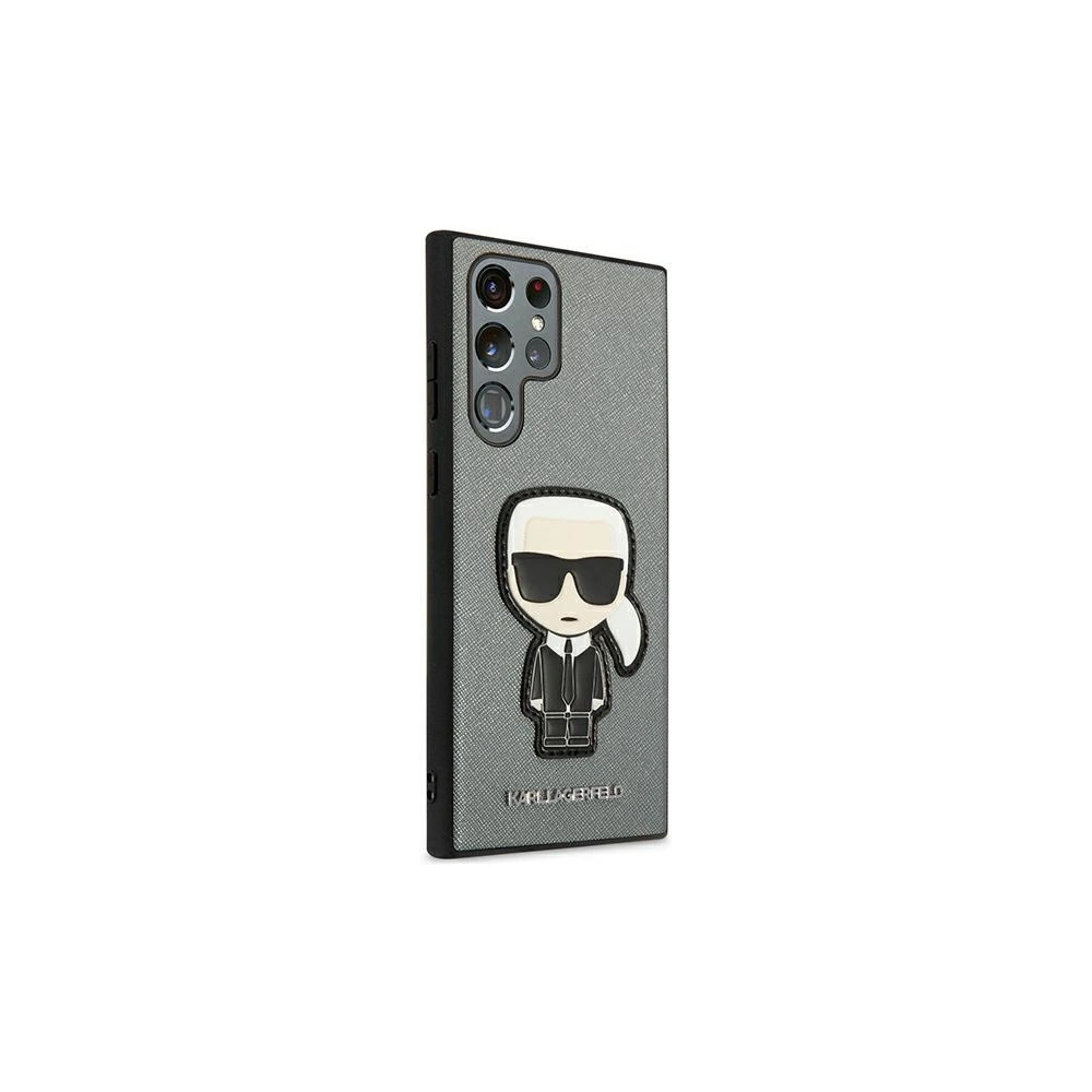 Hurtownia GSM - Etui Karl Lagerfeld KLHCS22LOKPG Samsung Galaxy S22 Ultra stříbrný/silver hardcase Saffiano Ikonik Karl`s Patch - KLD796SLV - {ean13} - Hurt