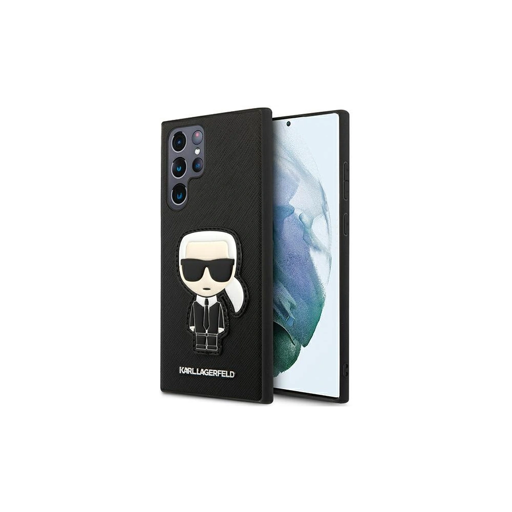 Hurtownia GSM - Etui Karl Lagerfeld KLHCS22LOKPK Samsung Galaxy S22 Ultra černý/black hardcase Saffiano Ikonik Karl`s Patch - KLD797BLK - {ean13} - Hurt