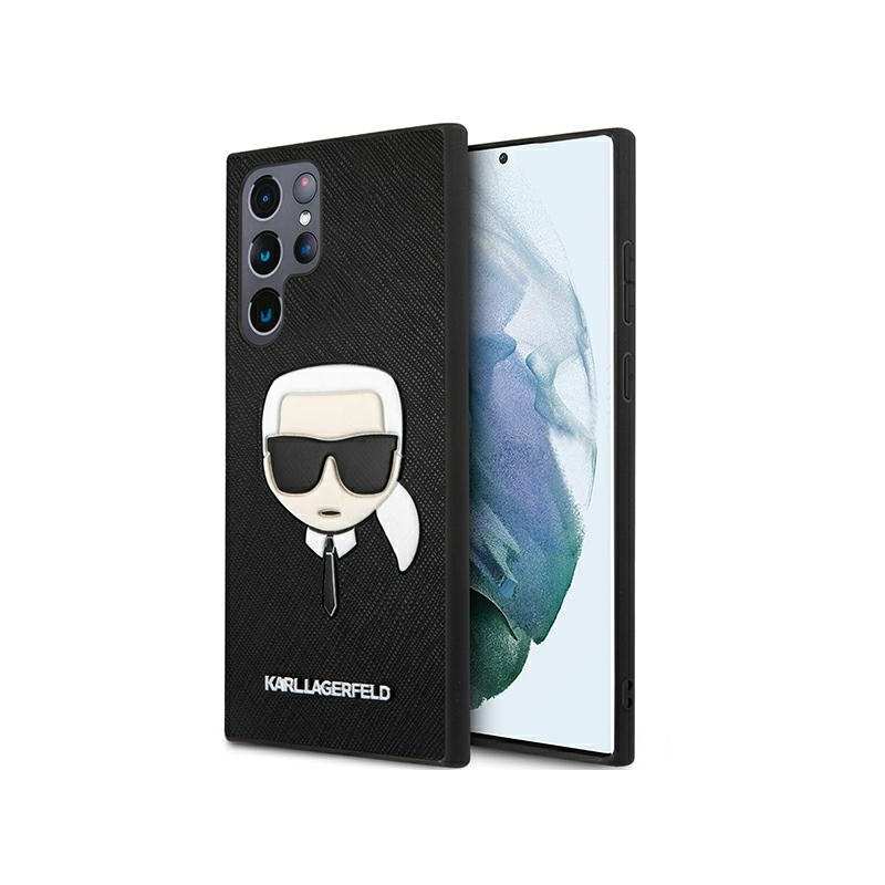 Karl Lagerfeld Distributor - 3666339045494 - KLD798BLK - Karl Lagerfeld KLHCS22LSAKHBK Samsung Galaxy S22 Ultra black hardcase Saffiano Ikonik Karl`s Head - B2B homescreen