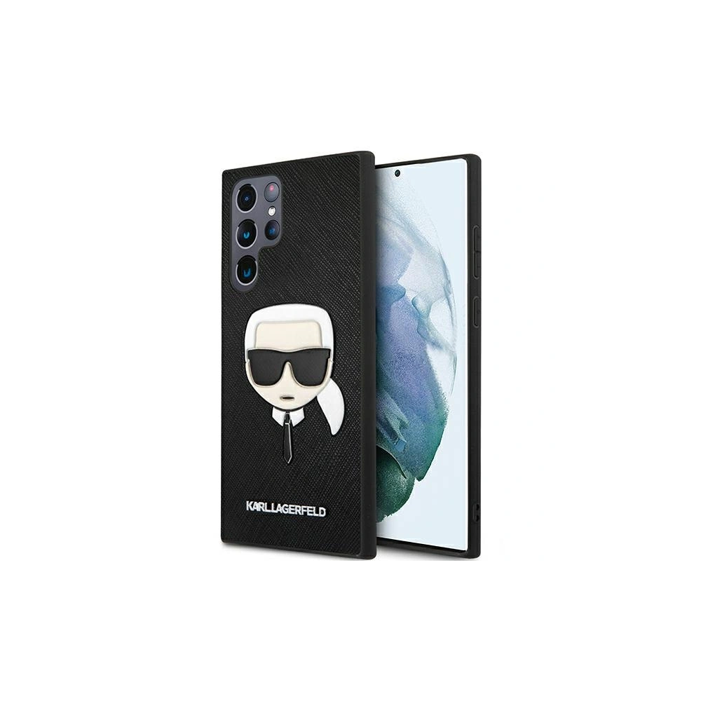 Hurtownia GSM - Etui Karl Lagerfeld KLHCS22LSAKHBK Samsung Galaxy S22 Ultra černý/black hardcase Saffiano Ikonik Karl`s Head - KLD798BLK - {ean13} - Hurt