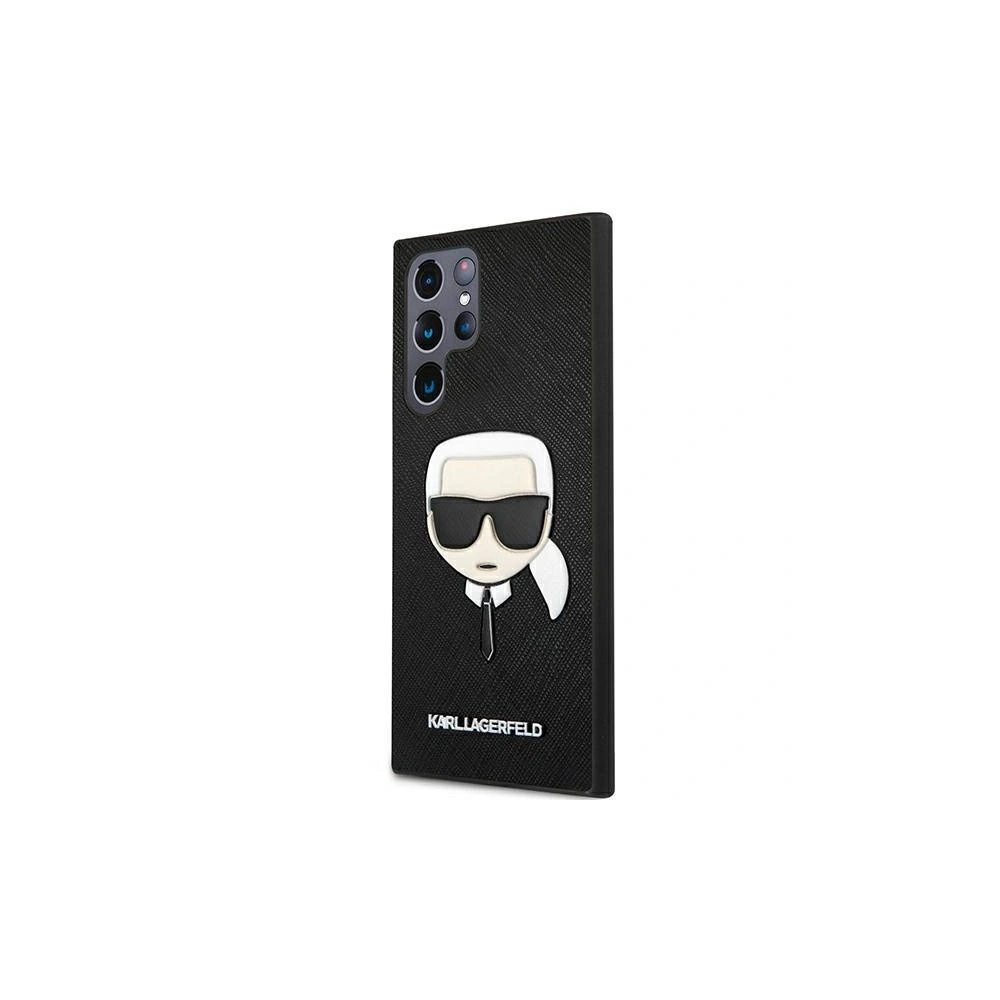 Hurtownia GSM - Etui Karl Lagerfeld KLHCS22LSAKHBK Samsung Galaxy S22 Ultra czarny/black hardcase Saffiano Ikonik Karl`s Head - KLD798BLK - {ean13} - Hurt