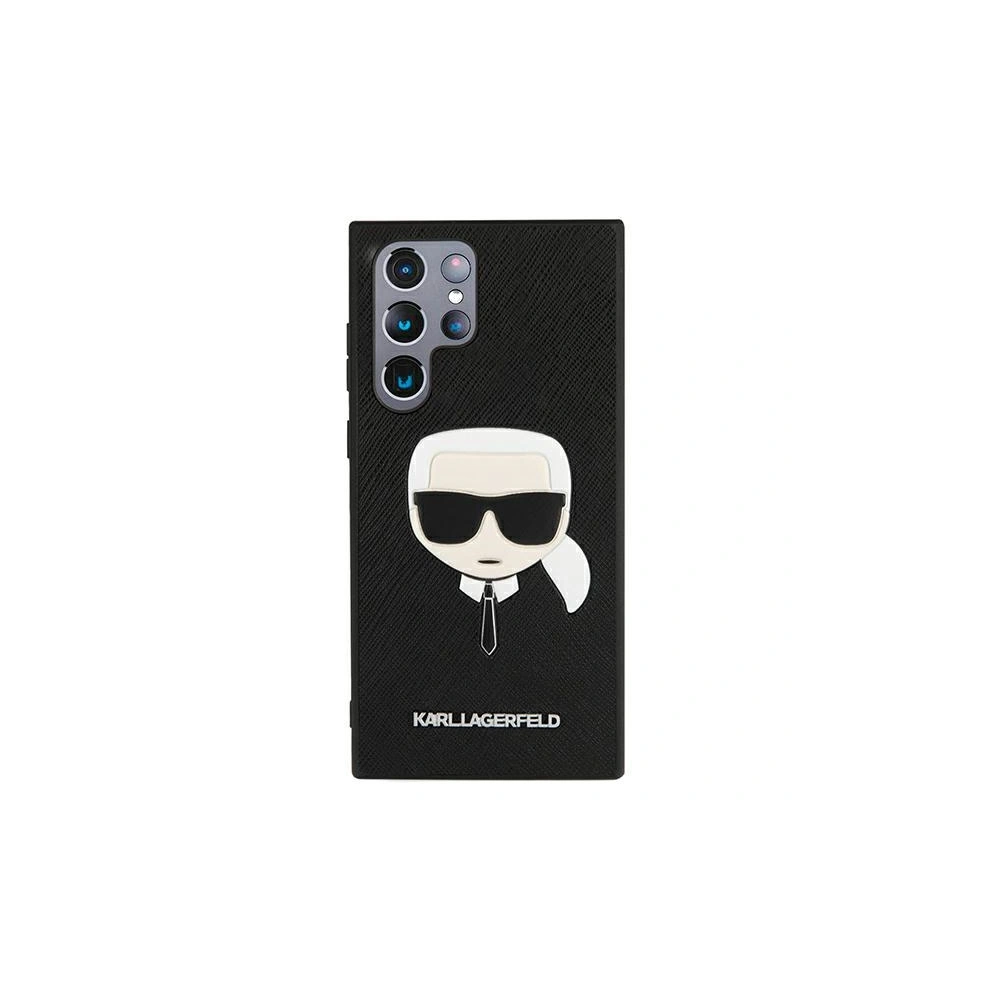 Hurtownia GSM - Etui Karl Lagerfeld KLHCS22LSAKHBK Samsung Galaxy S22 Ultra černý/black hardcase Saffiano Ikonik Karl`s Head - KLD798BLK - {ean13} - Hurt