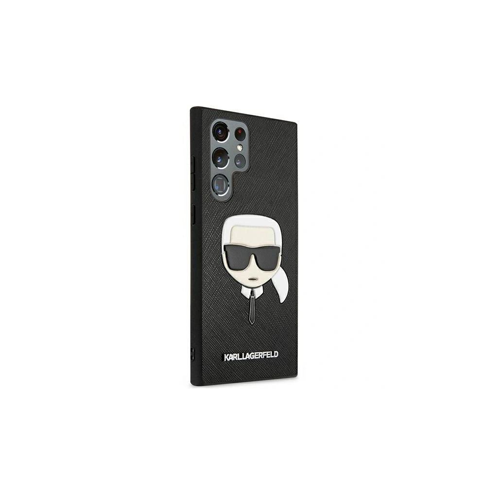 Hurtownia GSM - Etui Karl Lagerfeld KLHCS22LSAKHBK Samsung Galaxy S22 Ultra černý/black hardcase Saffiano Ikonik Karl`s Head - KLD798BLK - {ean13} - Hurt