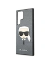 Wholesale Karl Lagerfeld KLHCS22LSAKHSL Samsung Galaxy S22 Ultra silver hardcase Saffiano Ikonik Karl`s Head - KLD799SLV - {ean13} - Hurt