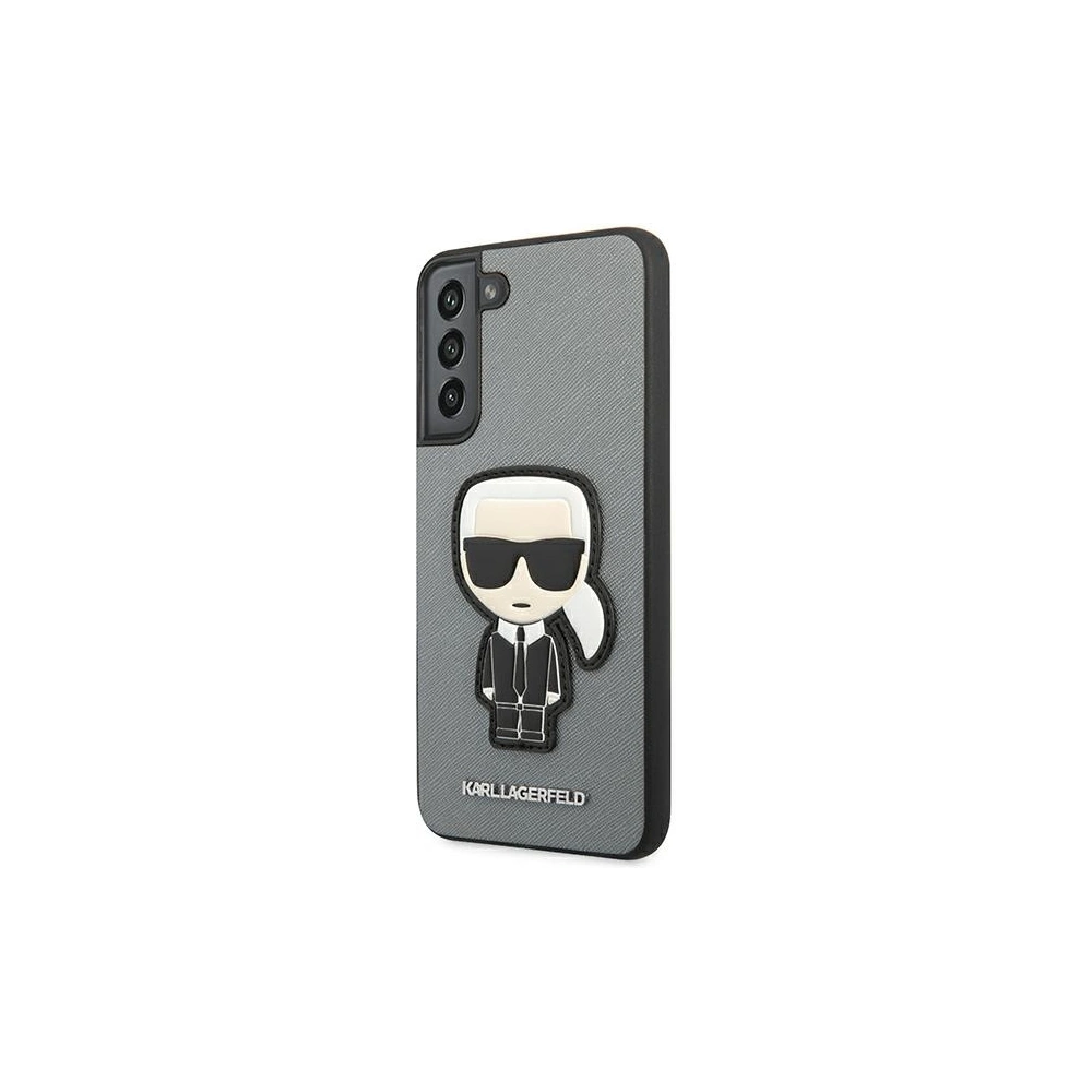 Hurtownia GSM - Etui Karl Lagerfeld KLHCS22MOKPG Samsung Galaxy S22+ Plus srebrny/silver hardcase Saffiano Ikonik Karl`s Patch - KLD800SLV - {ean13} - Hurt