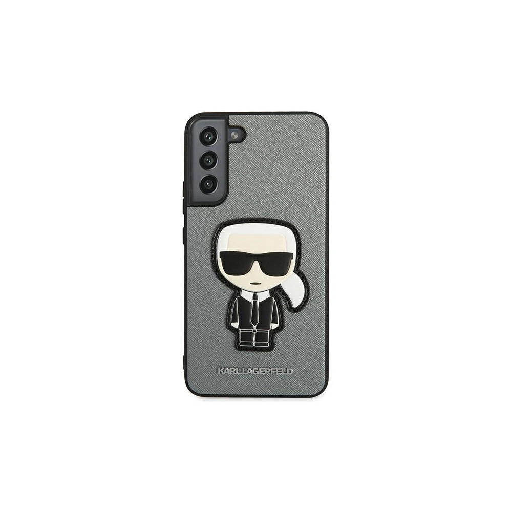 Hurtownia GSM - Etui Karl Lagerfeld KLHCS22MOKPG Samsung Galaxy S22+ Plus stříbrný/silver hardcase Saffiano Ikonik Karl`s Patch - KLD800SLV - {ean13} - Hurt