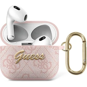 Hurtownia GSM - Etui Guess GUA34GSMP Apple AirPods 3 różowy/pink 4G Script Metal Collection - GUE1568 - {ean13} - Hurt