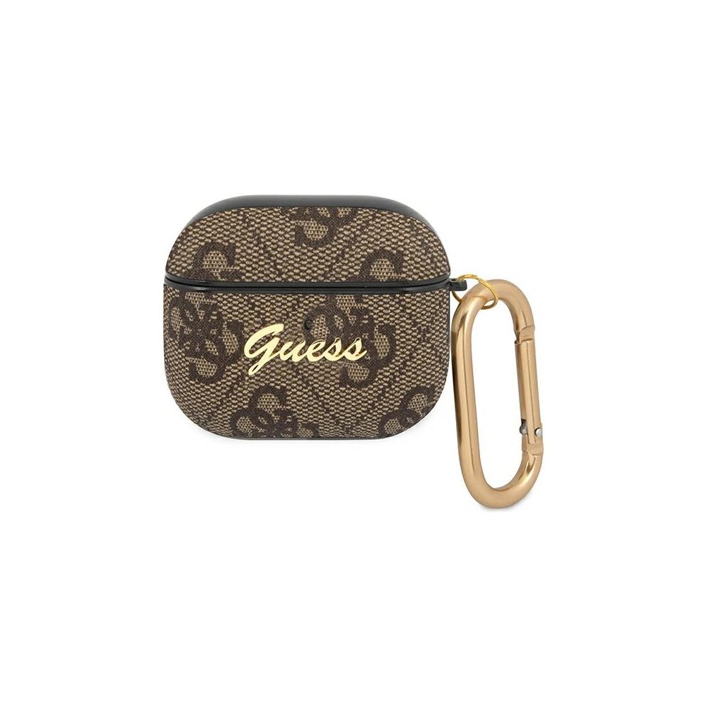 Hurtownia GSM - Etui Guess GUA34GSMW Apple AirPods 3 hnědý/brown 4G Script Metal Collection - GUE1569 - {ean13} - Hurt