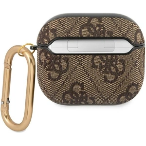Hurtownia GSM - Etui Guess GUA34GSMW Apple AirPods 3 brązowy/brown 4G Script Metal Collection - GUE1569 - {ean13} - Hurt