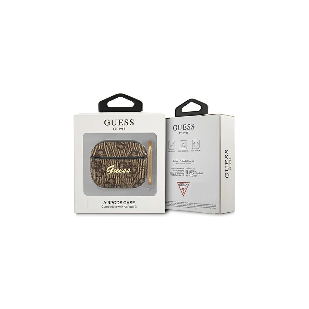 Wholesale Guess GUA34GSMW Apple AirPods 3 brown 4G Script Metal Collection - GUE1569 - {ean13} - Hurt