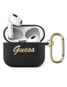 Etui Guess GUA3SASMK Apple AirPods 3 černý/black Saffiano Script Metal Collection