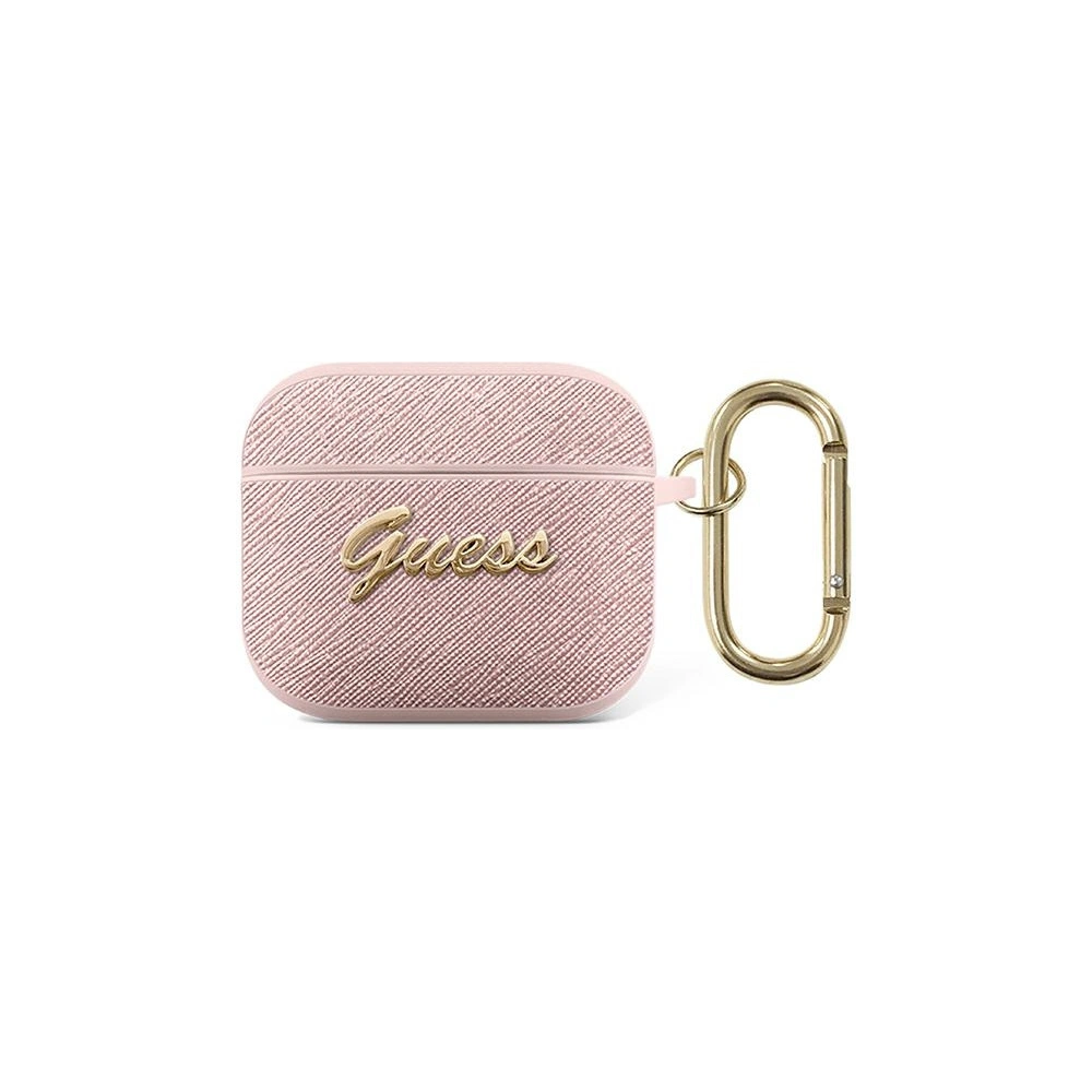 Wholesale Guess GUA3SASMP Apple AirPods 3 pink Saffiano Script Metal Collection - GUE1571 - {ean13} - Hurt