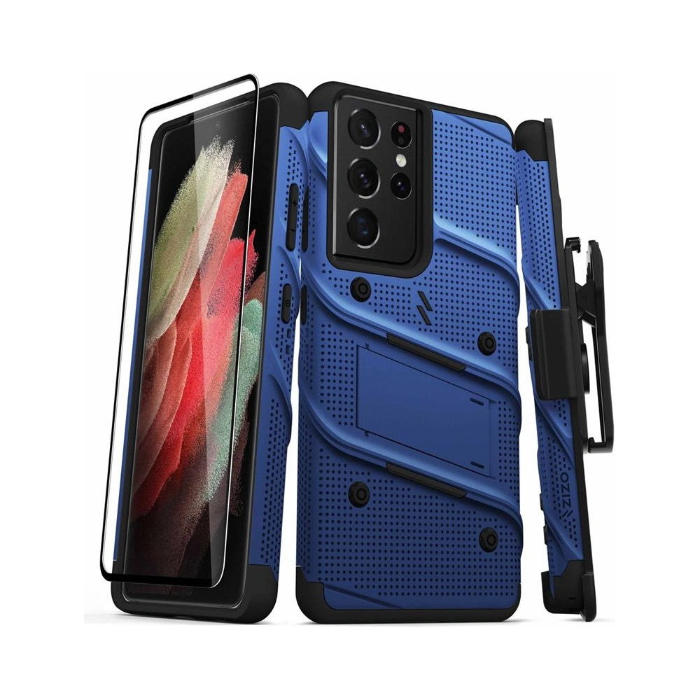 Hurtownia GSM - Etui ZIZO BOLT Series Samsung Galaxy S21 Ultra + sklo (Modrá) - ZIZ104BLU - {ean13} - Hurt