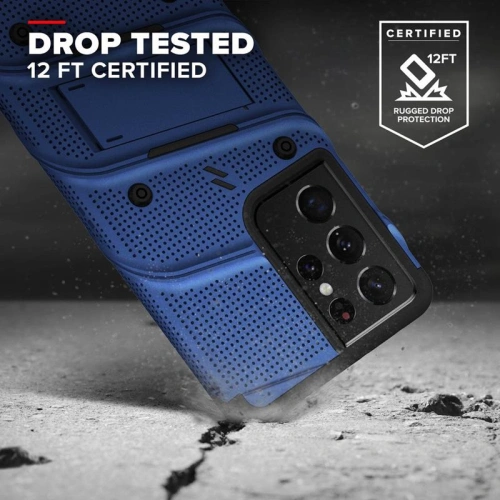 Etui ZIZO BOLT Series Samsung Galaxy S21 Ultra + szkło (Blue)