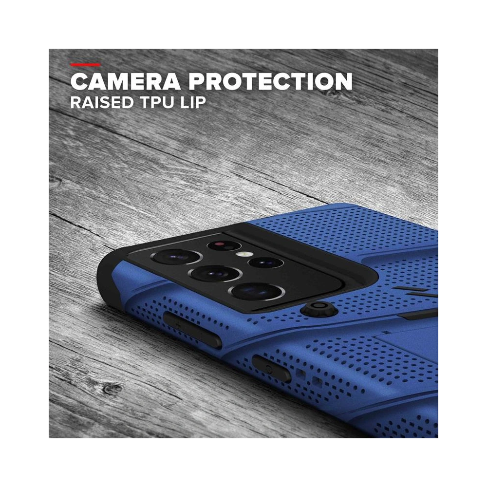 Hurtownia GSM - Etui ZIZO BOLT Series Samsung Galaxy S21 Ultra + sklo (Modrá) - ZIZ104BLU - {ean13} - Hurt