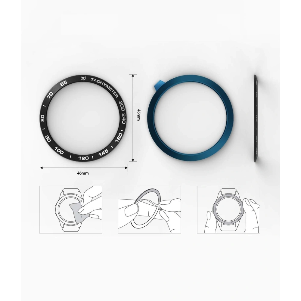 Hurtownia GSM - Nakládka na tachymetr Ringke Samsung Galaxy Gear S3/Watch 46mm hliníková černá GW-46-07 - RGK849ABLK - {ean13} - Hurt